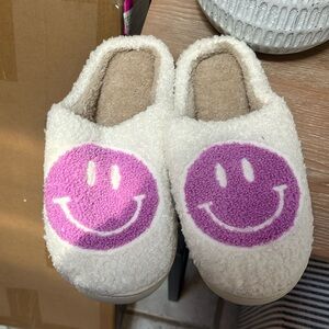 New purple smile slippers